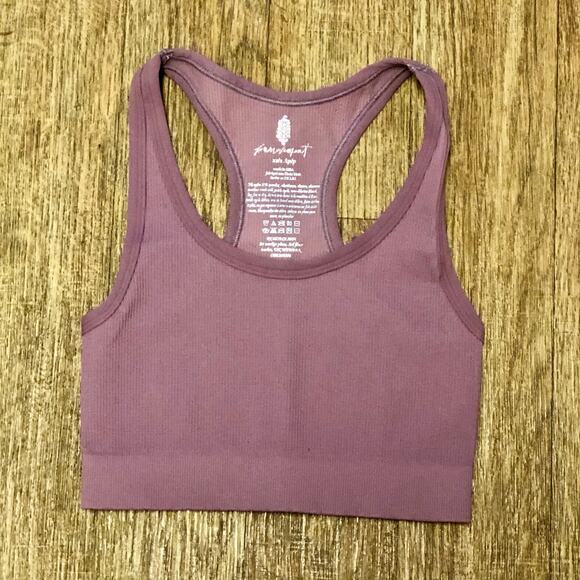 NWOT Free People Movement Mauve Ribbed Crop Tank Top Size XS/S - Picture 3 of 8